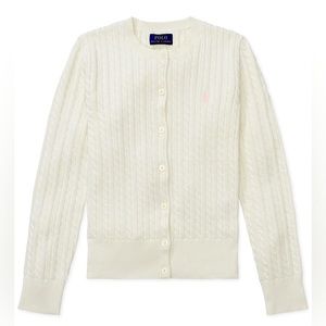 Polo Ralph Lauren Toddler Cable-Knit Cotton Cardigan (white,size 3t)